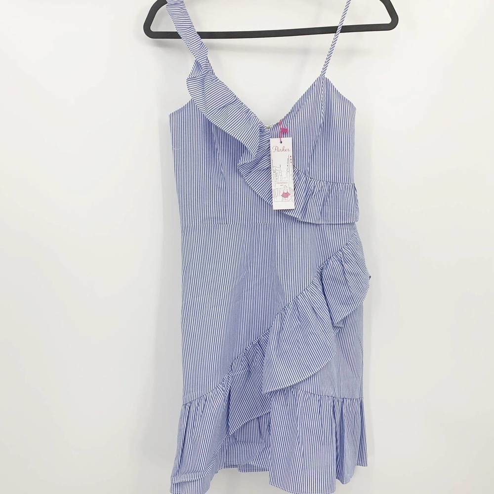 PARKER Lollie Nautical Striped Ruffled  Dress S,M - Picture 10 of 11